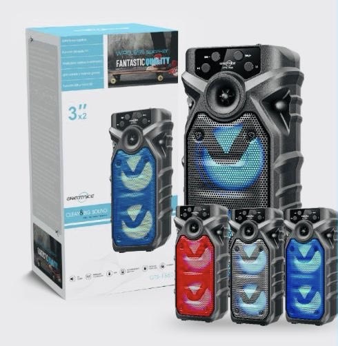 اسپیکر بلوتوثی قابل حمل مدل GTS-1560 اسپیکر GTS-1560 اسپیکر شارژی GTS-1560 اسپیکر RGB مدل GTS-1560 اسپیکر بلوتوثی GTS-1560 نمای جلو